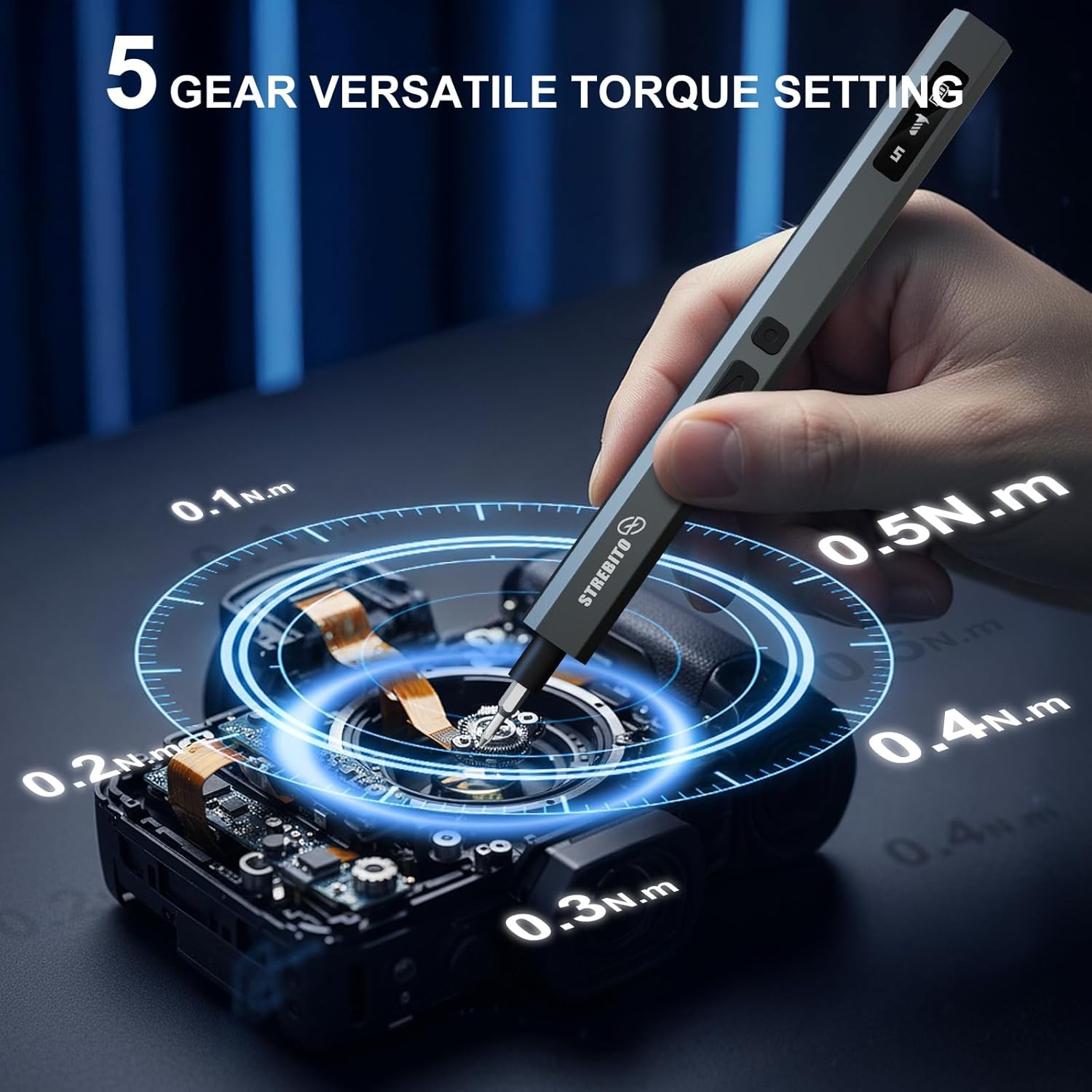 STREBITO 155pc Rechargeable Screwdriver 140 S2 Bits gallery