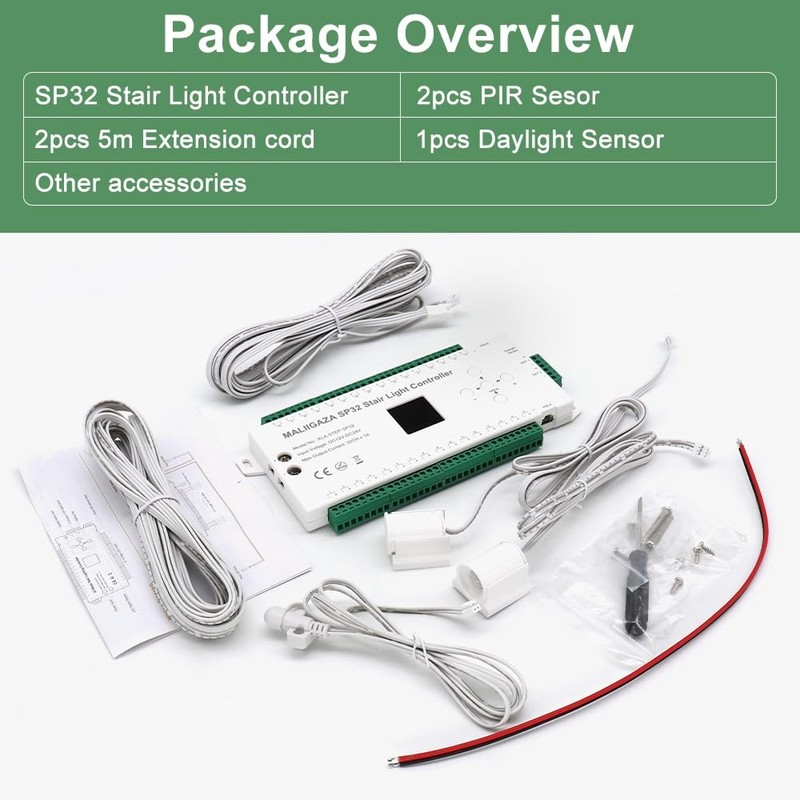 Motion Sensor LED Stair Controller, 32 Channel PIR Motion Sensor Dynamic Stai... gallery