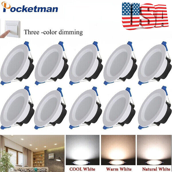 10PC 7W Dimmable LED Downlight Led Recessed Ceiling Light Lamp 85V-265V US gallery