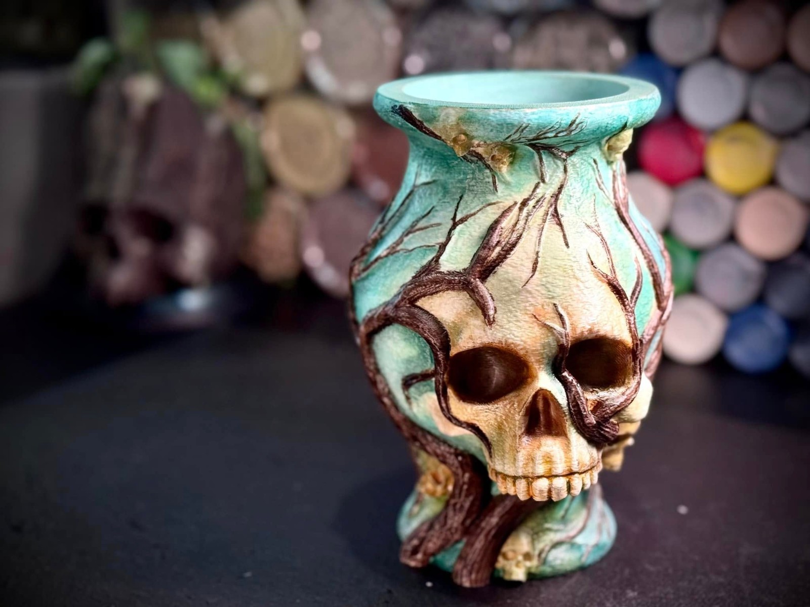 {Unpainted}The Forbidden Vase - DnD Table Centerpiece - Necromancer's Flower Pot gallery