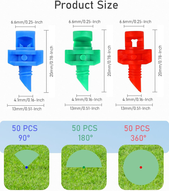 150 Pcs Micro Sprayer Refraction 90/180/360 Degree Automizing Sprinkler Nozzle I gallery