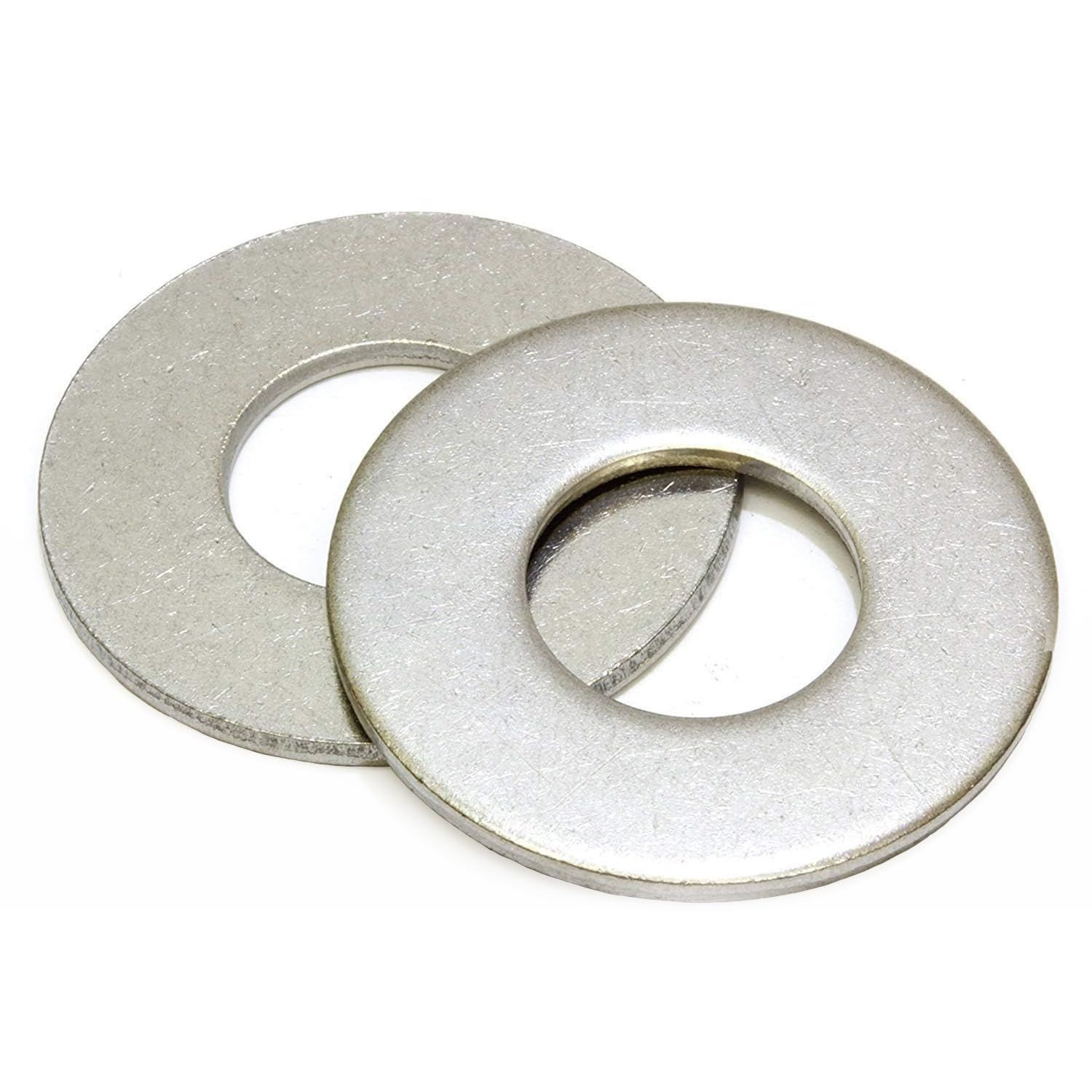 100 Bulk Pack Stainless Steel Flat Washer by 1/4" x 5/8" - 100 pcs, Silver gallery