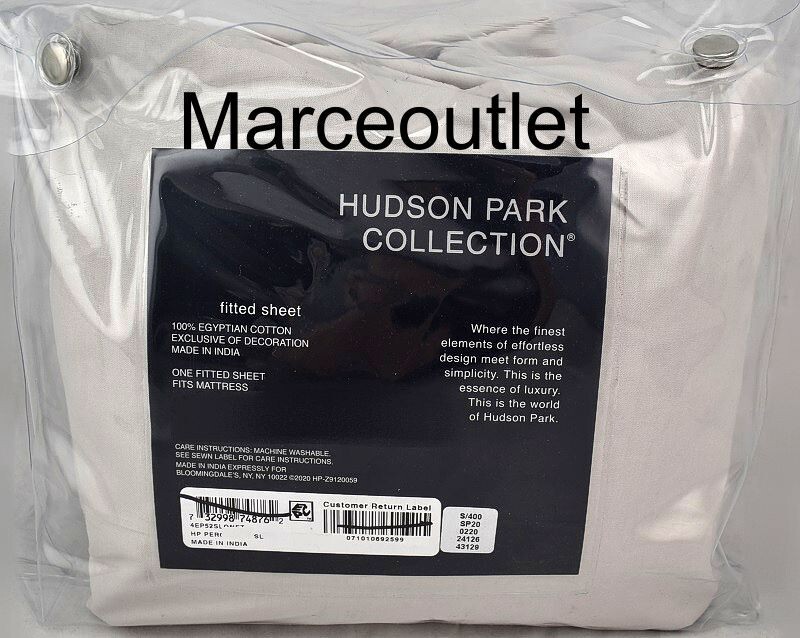 Hudson Park Classic Linens Egyptian Cotton Percale TWIN Fitted Sheet Silver gallery