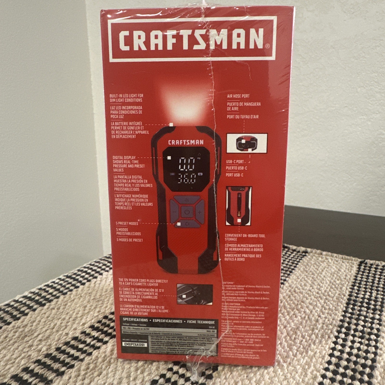 🔥 CRAFTSMAN Portable 12-volt Air Inflator 150 Max PSI Red CMXPTXA1201 NIB gallery