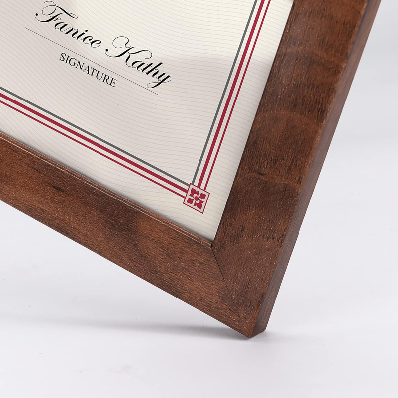Rustic Walnut 8.5x11 Picture Frame Set of 12 for Certificates & Awards gallery