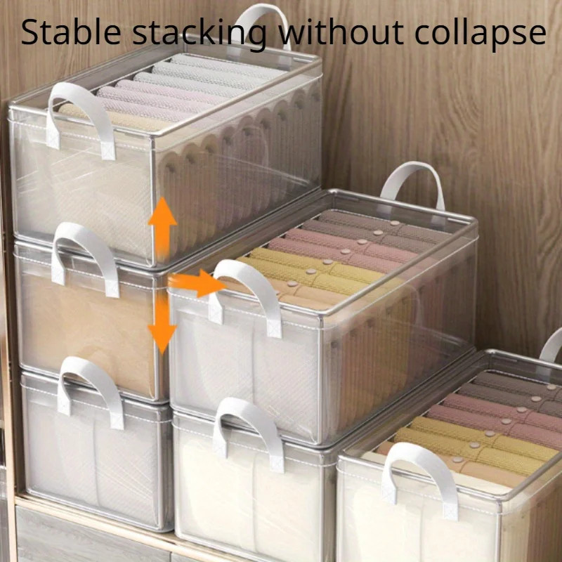 1 Pc Transparent PVC Storage Box Waterproof Underwear Basket Home Dormitory gallery