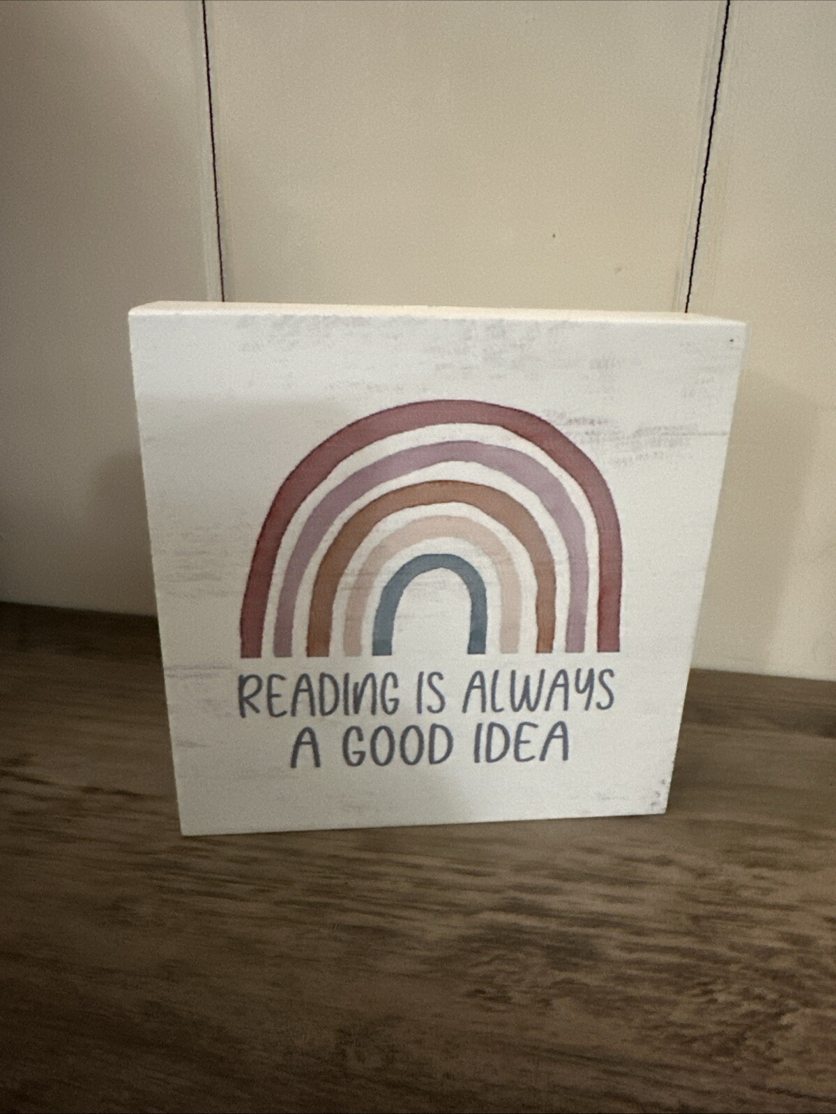 Reading is Always a Good Idea Wood Box Sign Desk Decor gallery