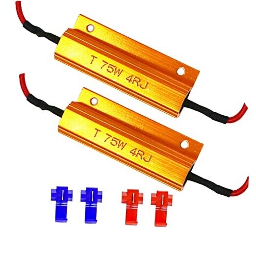 YSY 2pcs Load Resistors - Fix LED Bulb Fast Hyper Flash Turn Signal 75W 4ohm gallery