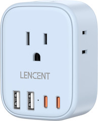 Multi Plug Outlet Extender with USB C, 4 AC Electrical Outlet Expander with 4 US