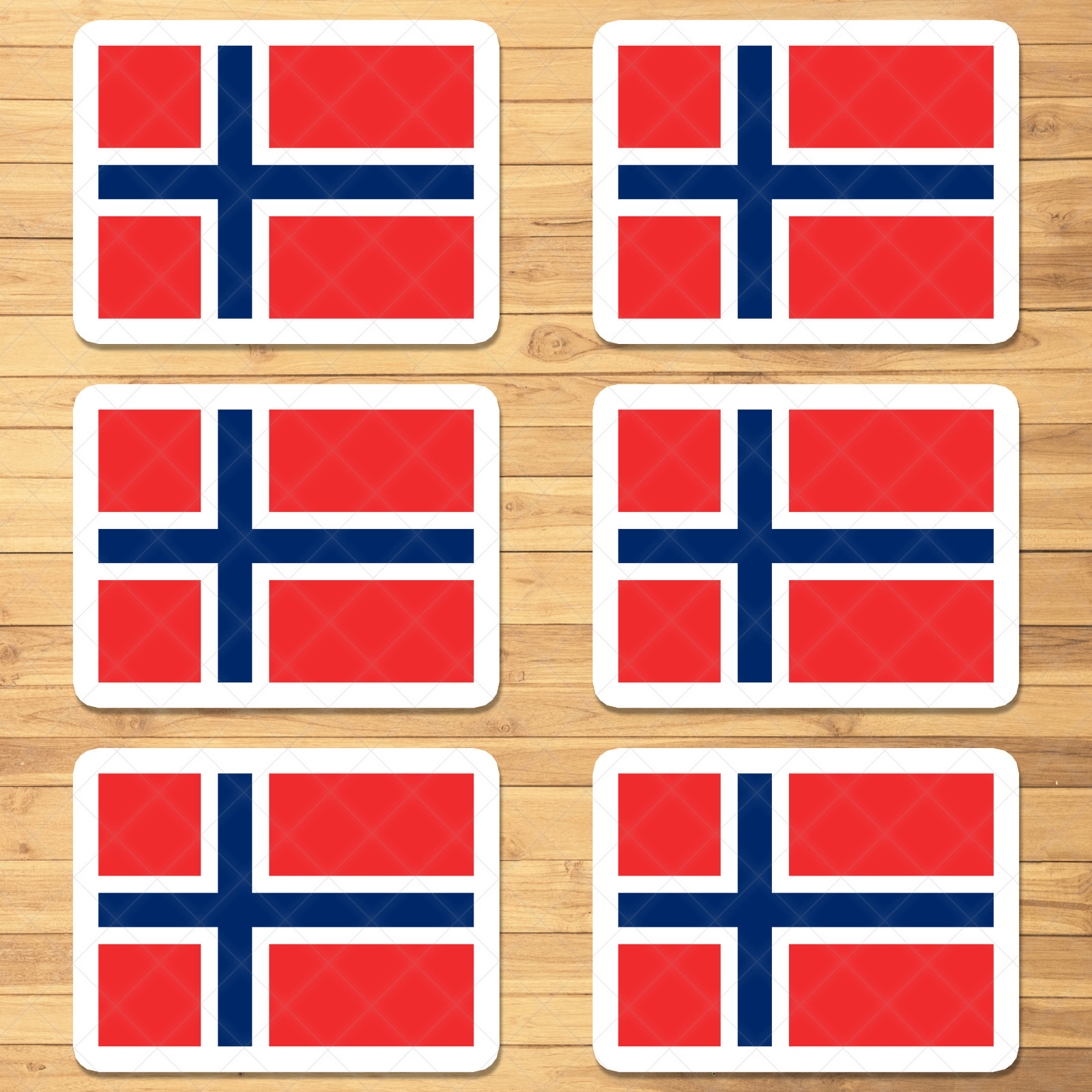 6 Pack Norway Flag Decals - Durable Weatherproof Vinyl Stickers gallery