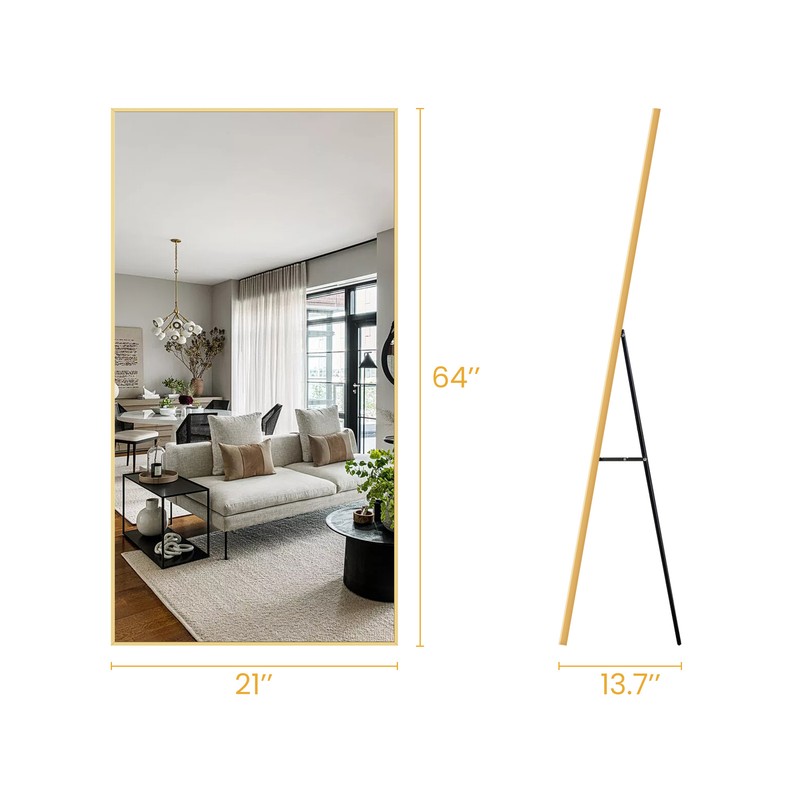 Full Length Mirror Horizontal/vertical Stand/Hang/Lean Wall-mounted For bathroom gallery