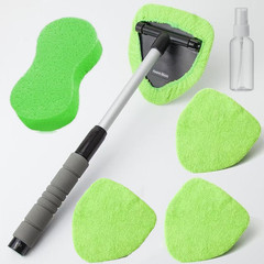 Windshield Cleaning Tool Kit Car Window Glass Wiper Cleaner Brush Pad Extendable