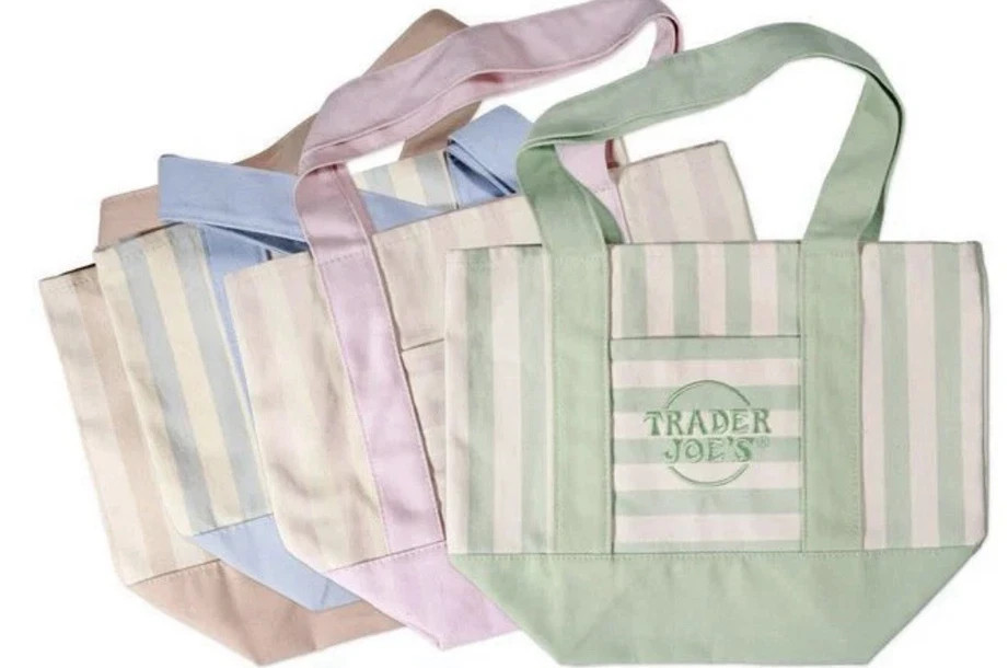 Trader Joe’s - STRIPED Pastel Mini Tote Bag Set - 4 Colors - NEW with tags gallery