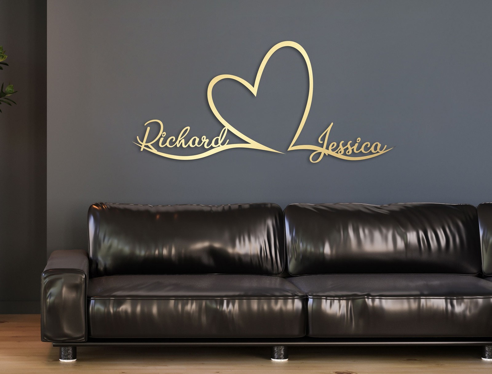 Personalized Couple Name Sign Metal Wall Art Decor Custom Heart Wedding Gift gallery