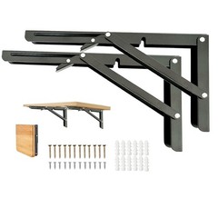 2 PCS 20 Inch Folding Table Hinge Collapsible Wall Mounted Shelf Brackets