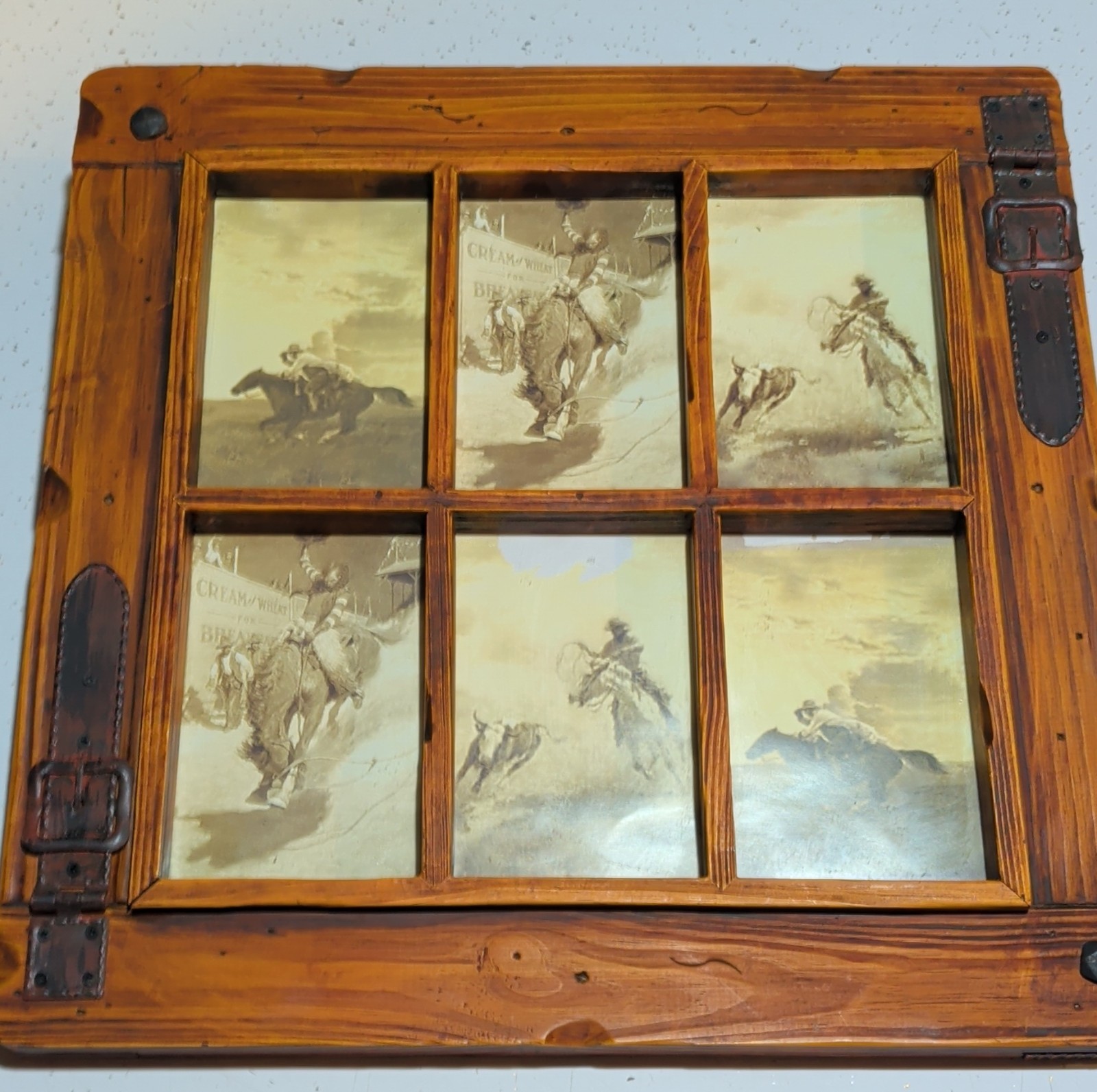 Creative Co-Op Rustic Western Brown Wood 6-Photo Collage Frame 4x6 FM0122 gallery