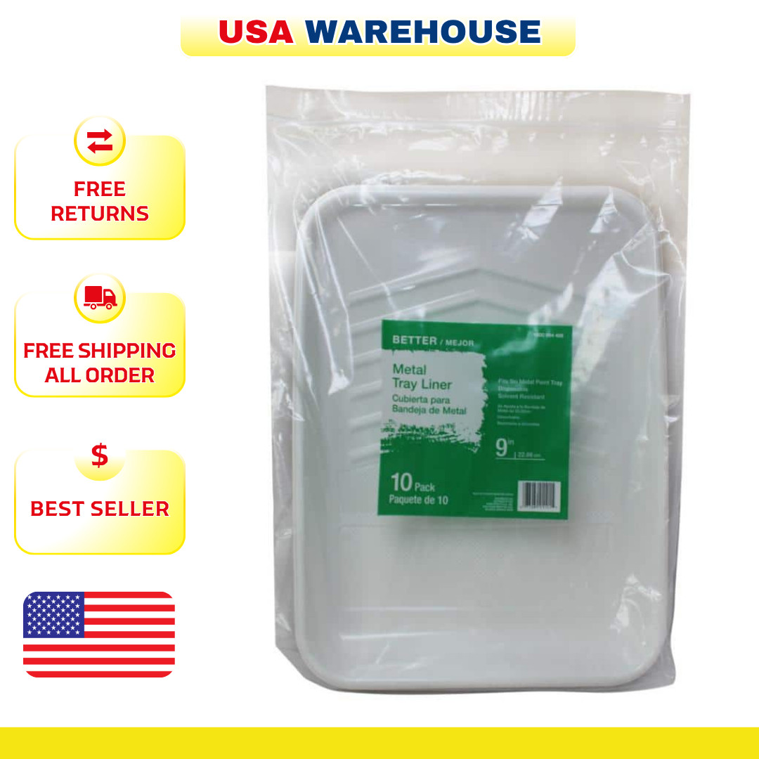 (10-Pack) 9 In. Paint Tray Liner for Metal and Plastic Roller Trays gallery
