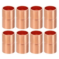 10mm ID Straight Copper Coupling Fittings, 8 Pcs Welding Joint for HVAC