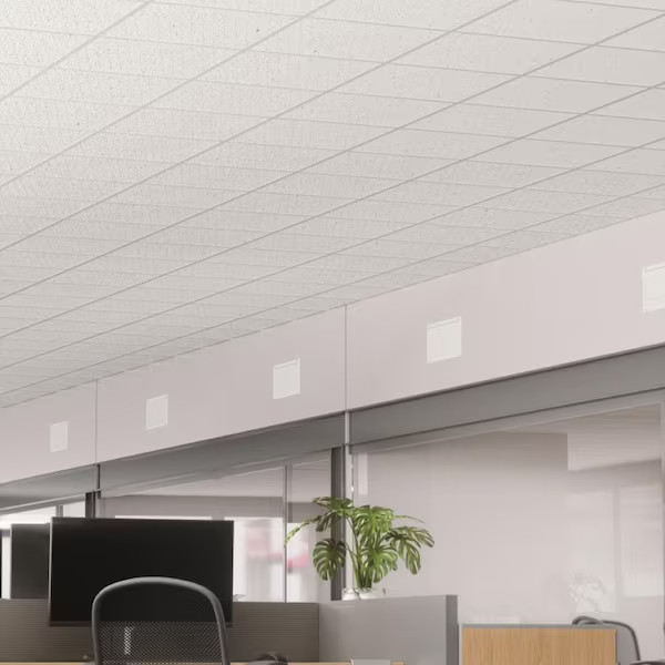 2X2 Ft. Radar Basic White Square Edge Lay-In Ceiling Tile Case of 4 (16 Sq. Ft.) gallery