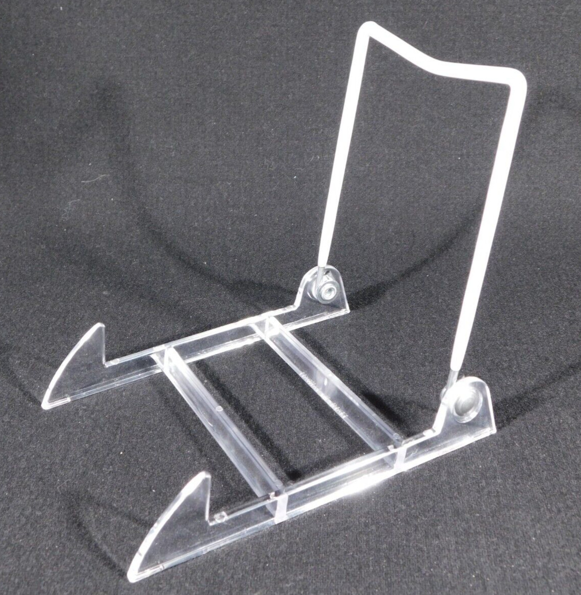 Easel Display Stand Medium Size ADJUSTABLE White Back Clear Base gallery