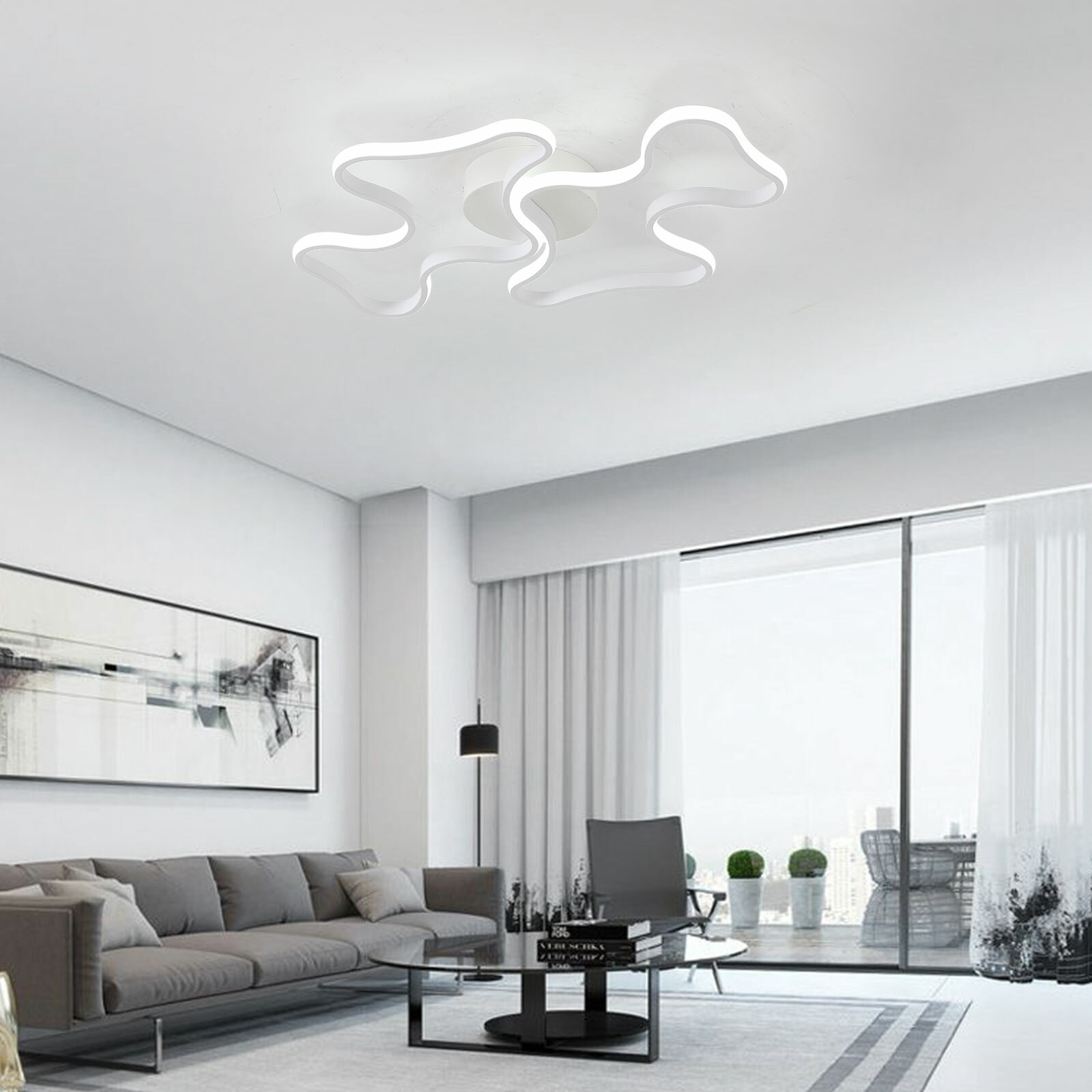 Ceiling Light Modern Cloud Style Flush Mounted LED Lamp for Indoor Decoration US gallery