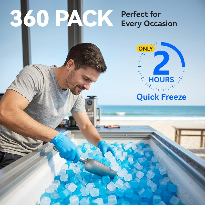 360 Pack Reusable Ice Cubes for Drinks, Bpa-Free Ice Packs for Lunch Boxes, Cool gallery