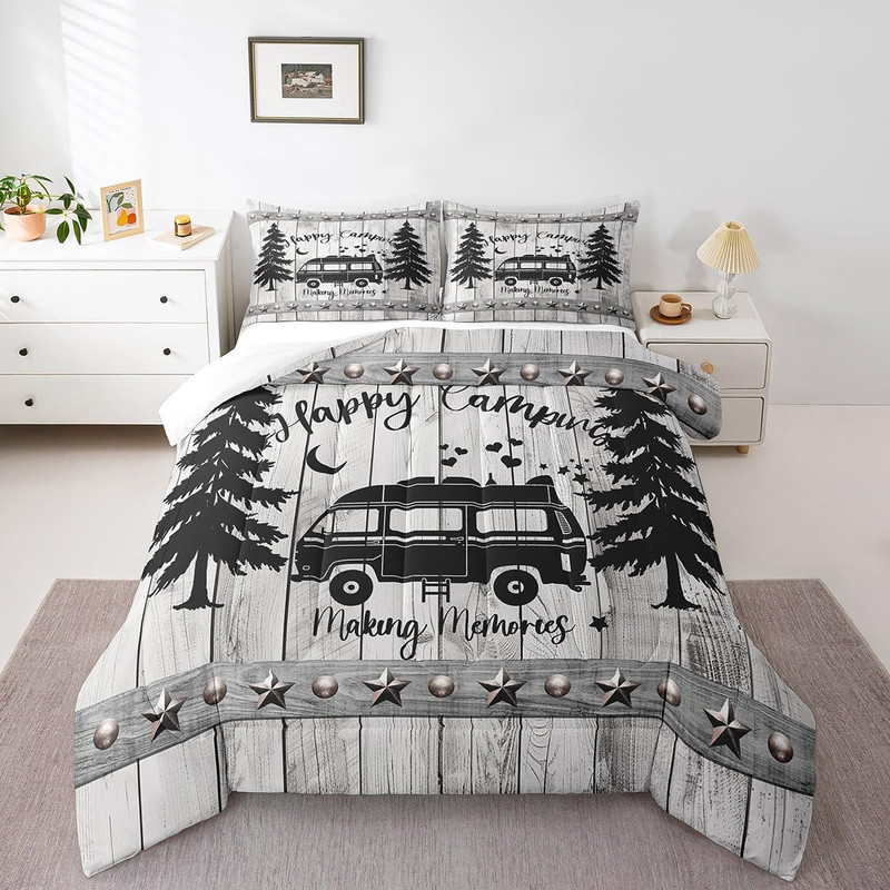 Erosebridal Rustic Farmstyle Comforter Set Full Size Camping Themed Bedding gallery