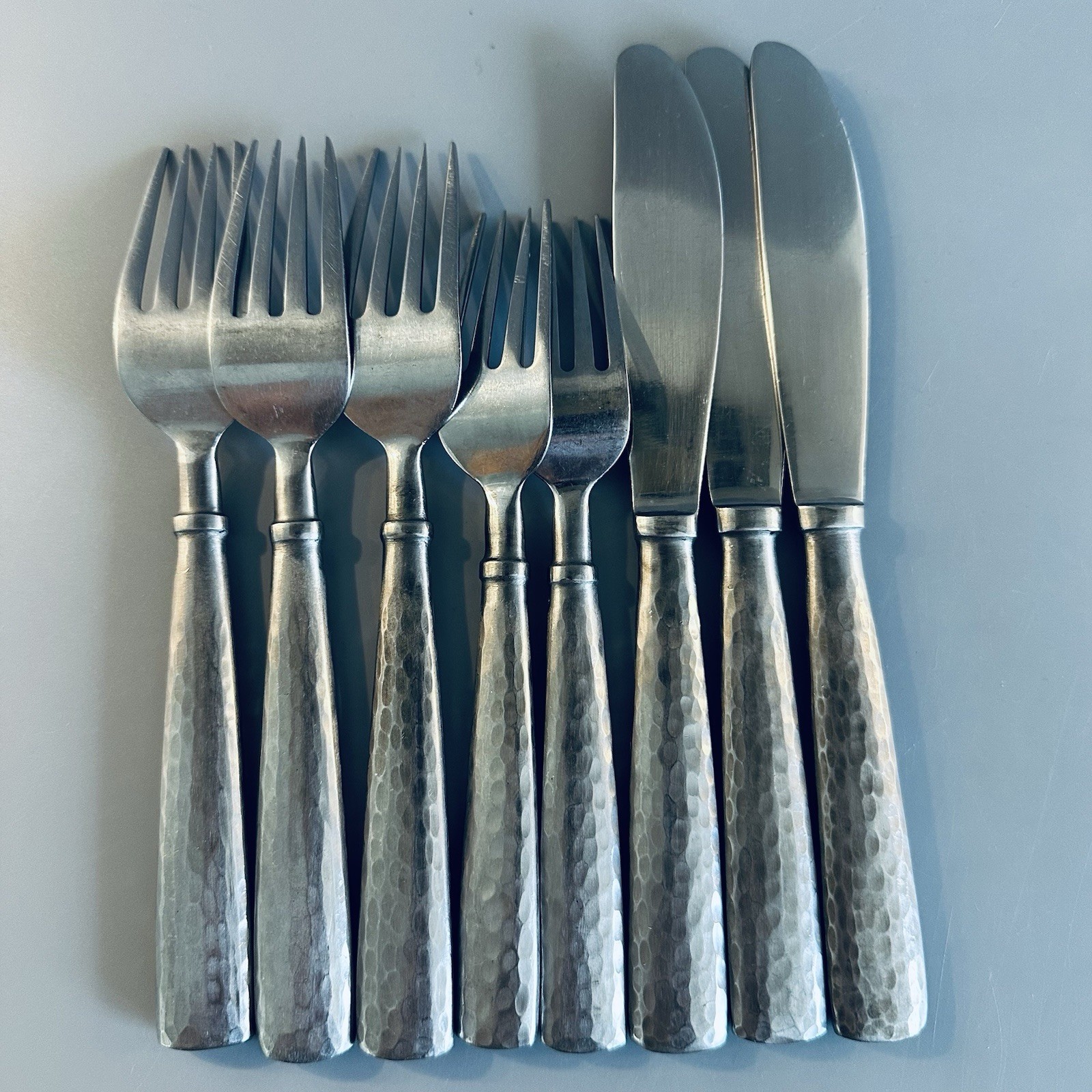 Pottery Barn PBN41 Stainless Flatware Dinner Forks Salad Fork Knife Vtg Set of 8 gallery
