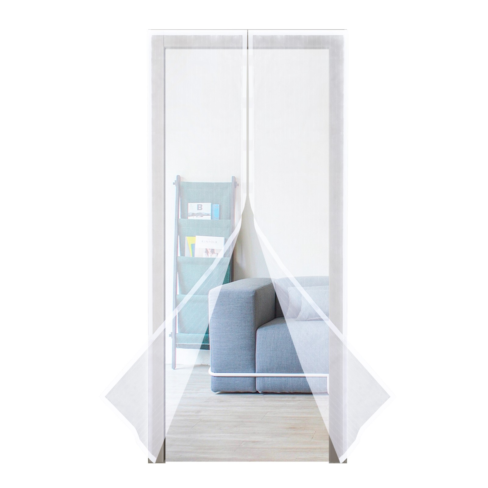 White Magnetic Door Mesh Screen Gate Mesh Hands-Free mosquito Bug no Box gallery