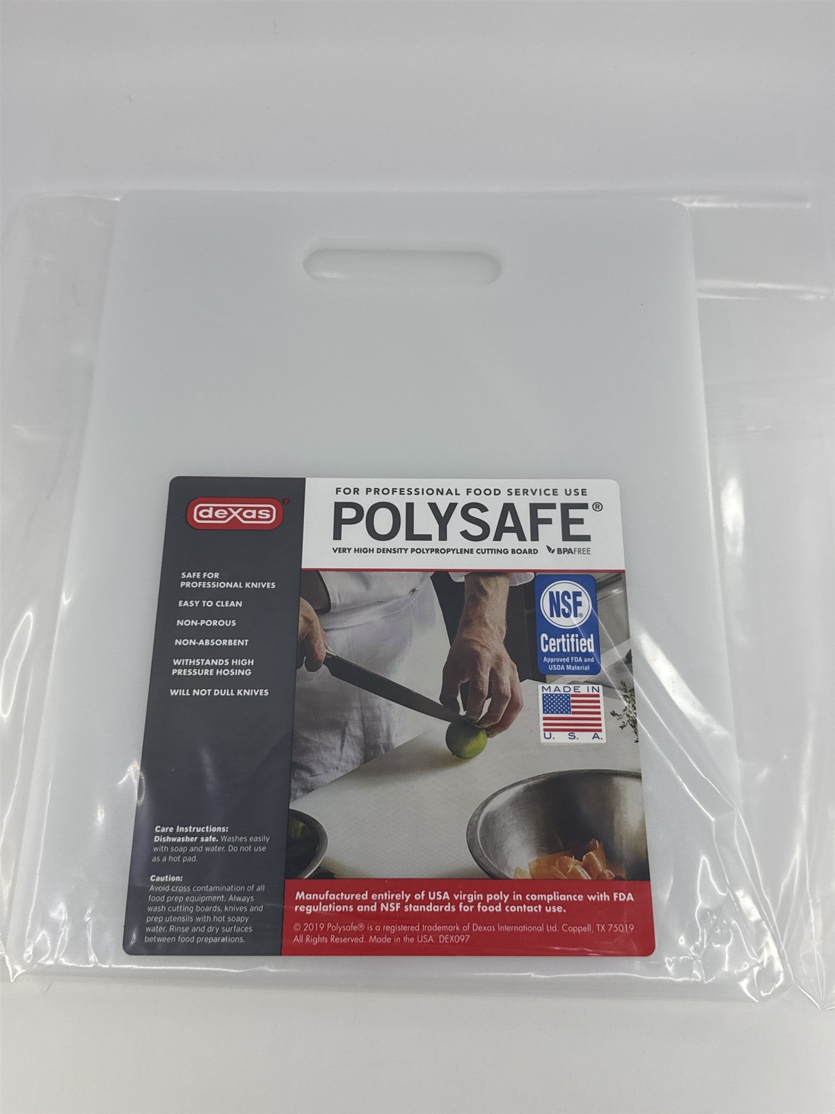 White 8.5 Inch x 11 Inch Dexas Polysafe High Density Cutting Board gallery