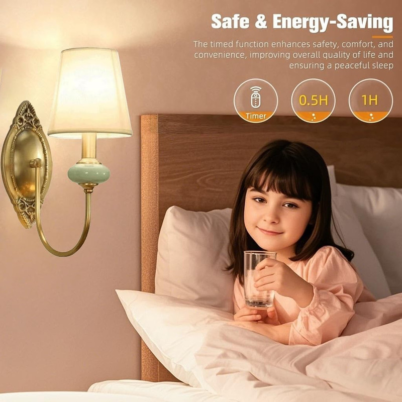 Rechargeable Wireless Antique Brass Wall Sconces with Remote - Set of 2 gallery