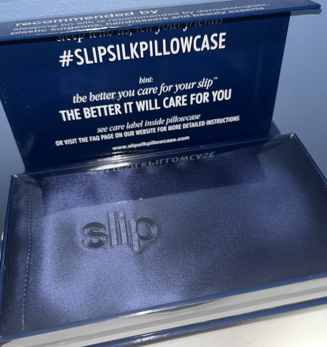 Slip Pure Silk Pillowcase - Navy Blue, Anti Aging, Anti Sleep Crease gallery