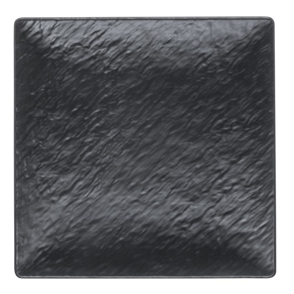 HUBERT® Matte Black Melamine Textured Tray - 9 9/10"L x 9 9/10"W gallery