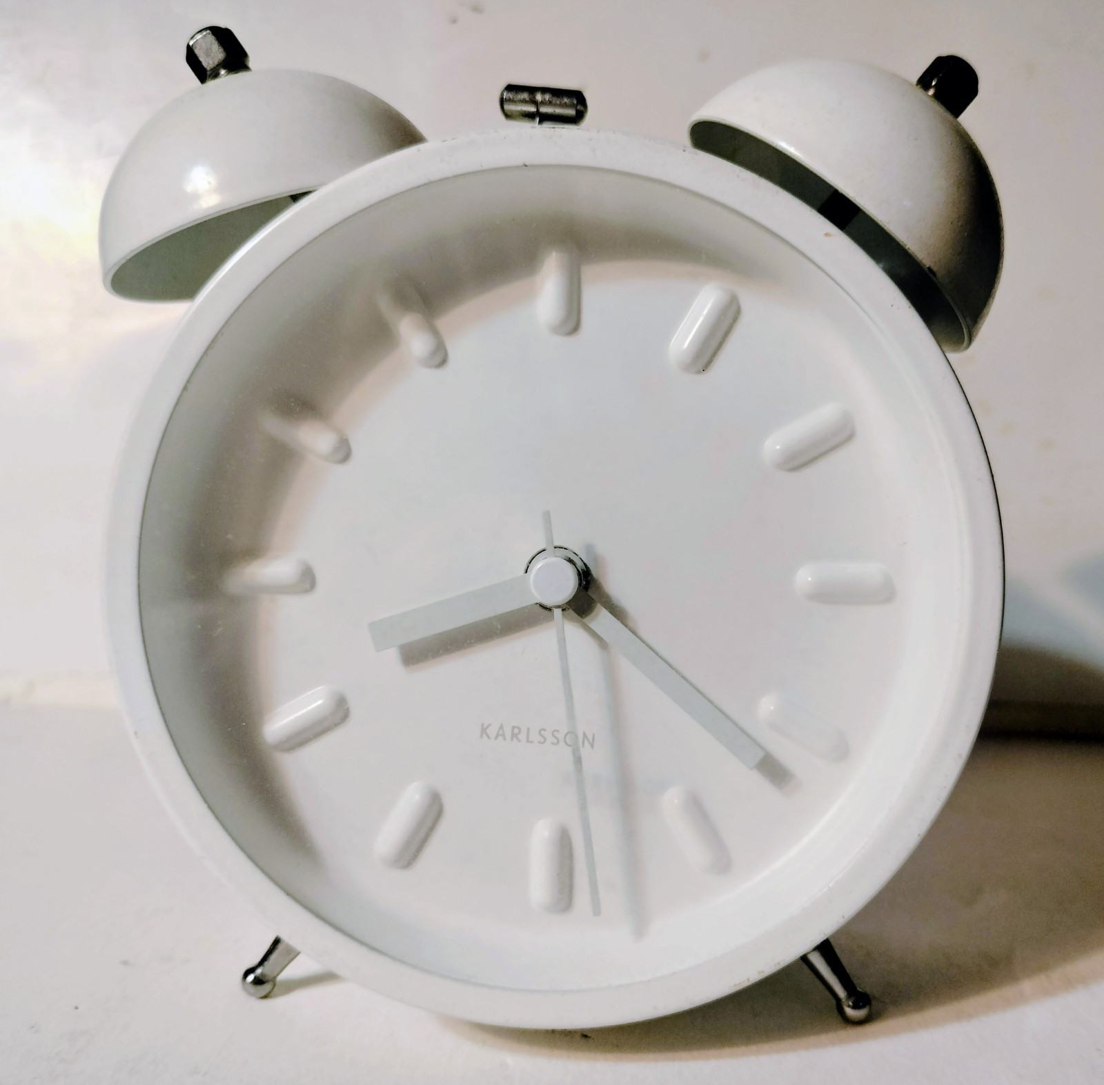 Karlsson Iconic Alarm Clock White Dingbell Non-Numeric gallery