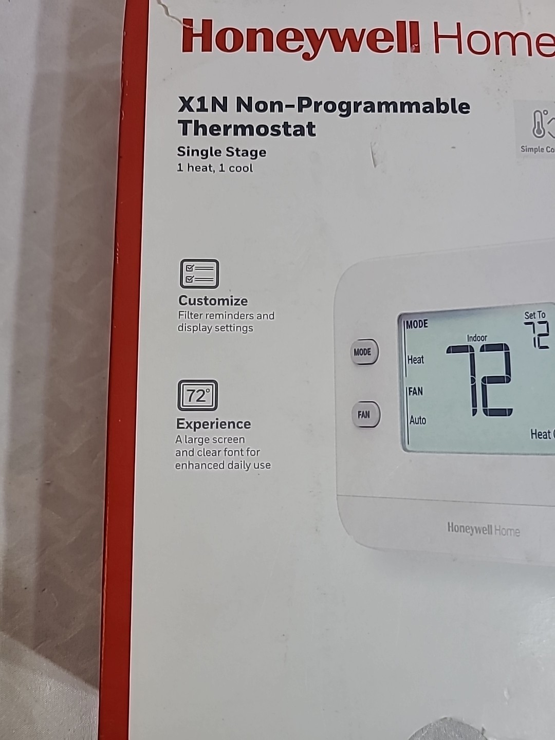 HONEYWELL Home X1N Non-Programmable Thermostat Single-Stage 1-Heat/1-Cool gallery