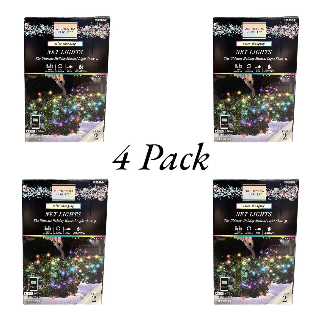 4 Pack Gemmy Multi Color Net Lights Multi-Function Orchestra of Lights Show NEW gallery