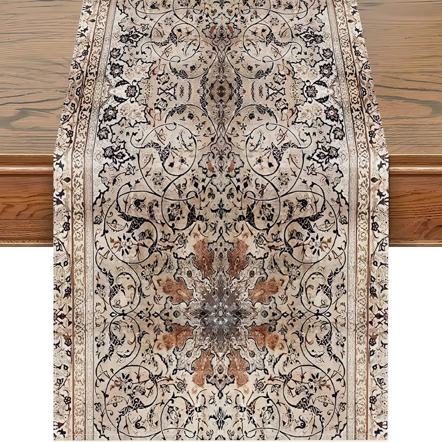 Durable Floral Boho Table Runner - 13x48” Elegant Linen for Weddings & Home gallery