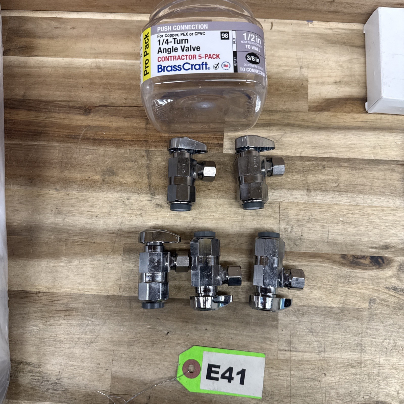BrassCraft 1/2 in Push Connect Inlet x 3/8 in OD Comp Outlet 1/4-Turn 5PACK E41 gallery