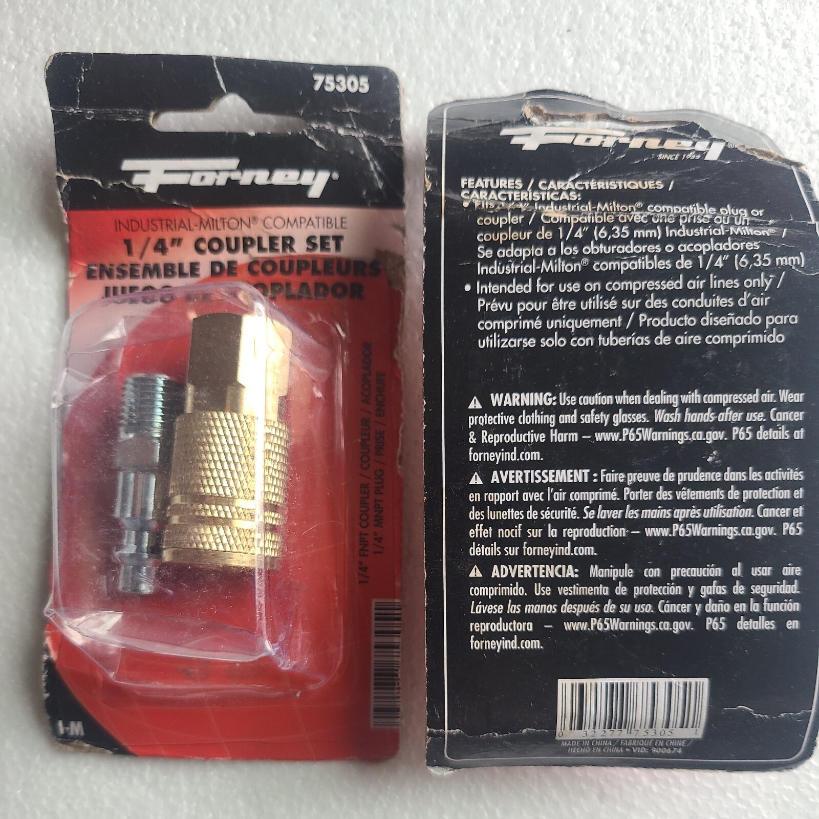(2 Pack) FORNEY #75305, 1/4" COUPLER, Dented packages gallery
