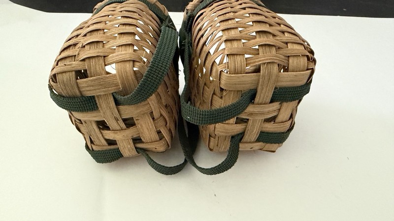 Two Mini Adirondack Backpack Baskets Wall-Mounted Wicker Organizer Home Decor gallery