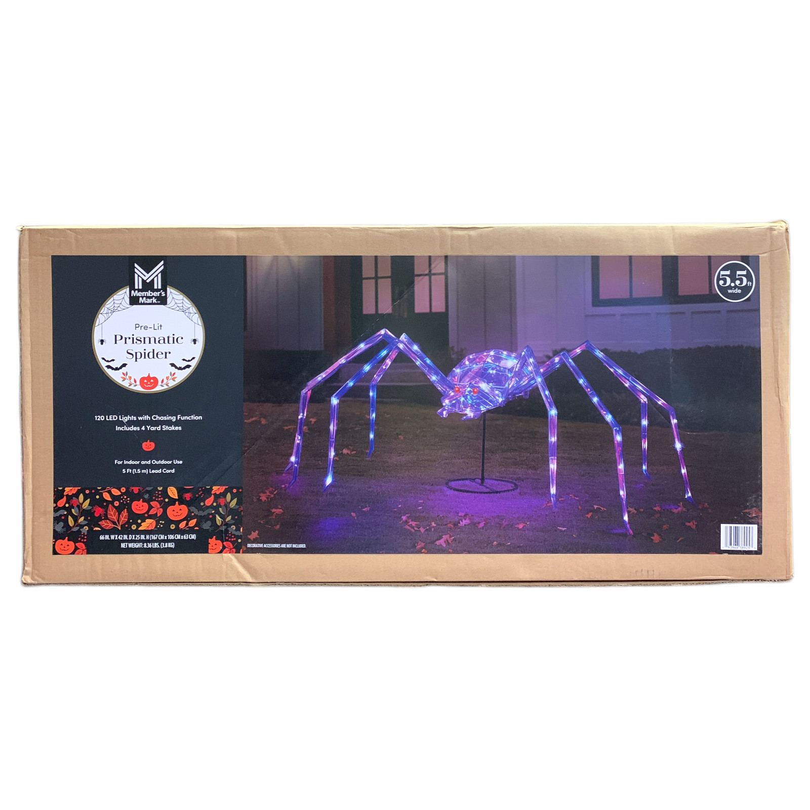 Member's Mark Pre-Lit Prismatic Spider, 120 LED Chasing Lights, 5'5" Wide gallery