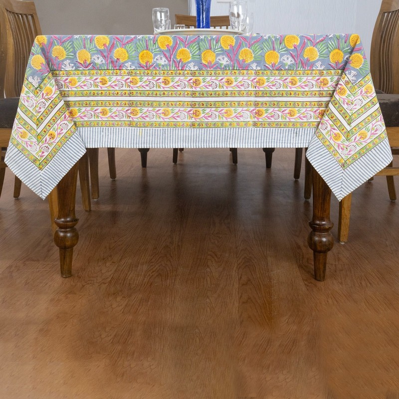 Dining Tablecloth Block Printed Table Cover Rectangle Tablecloth Gift for Dad gallery