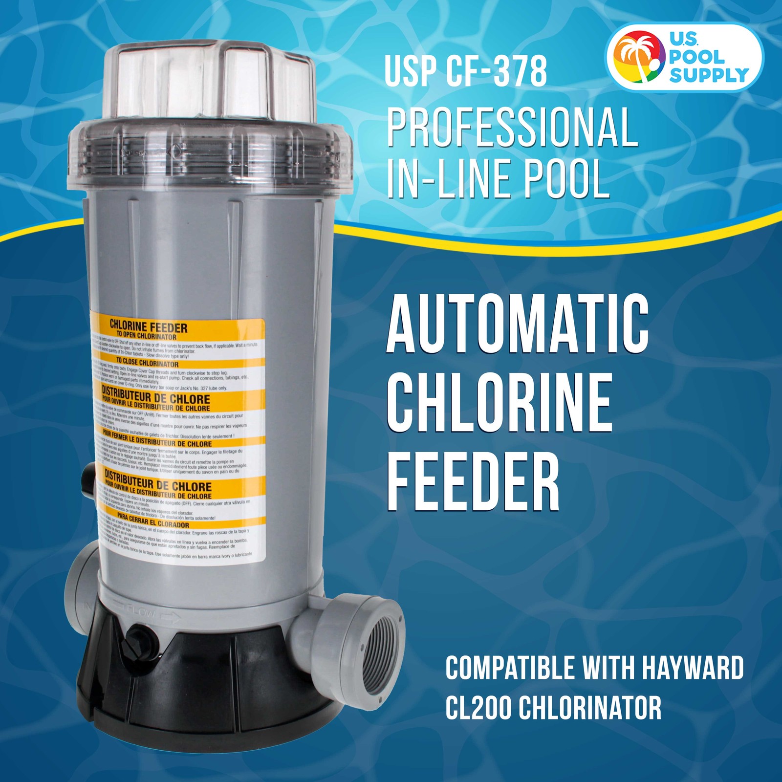 Professional In-Line Pool Automatic Chlorine Feeder - 9 lb Chemical Capacity gallery
