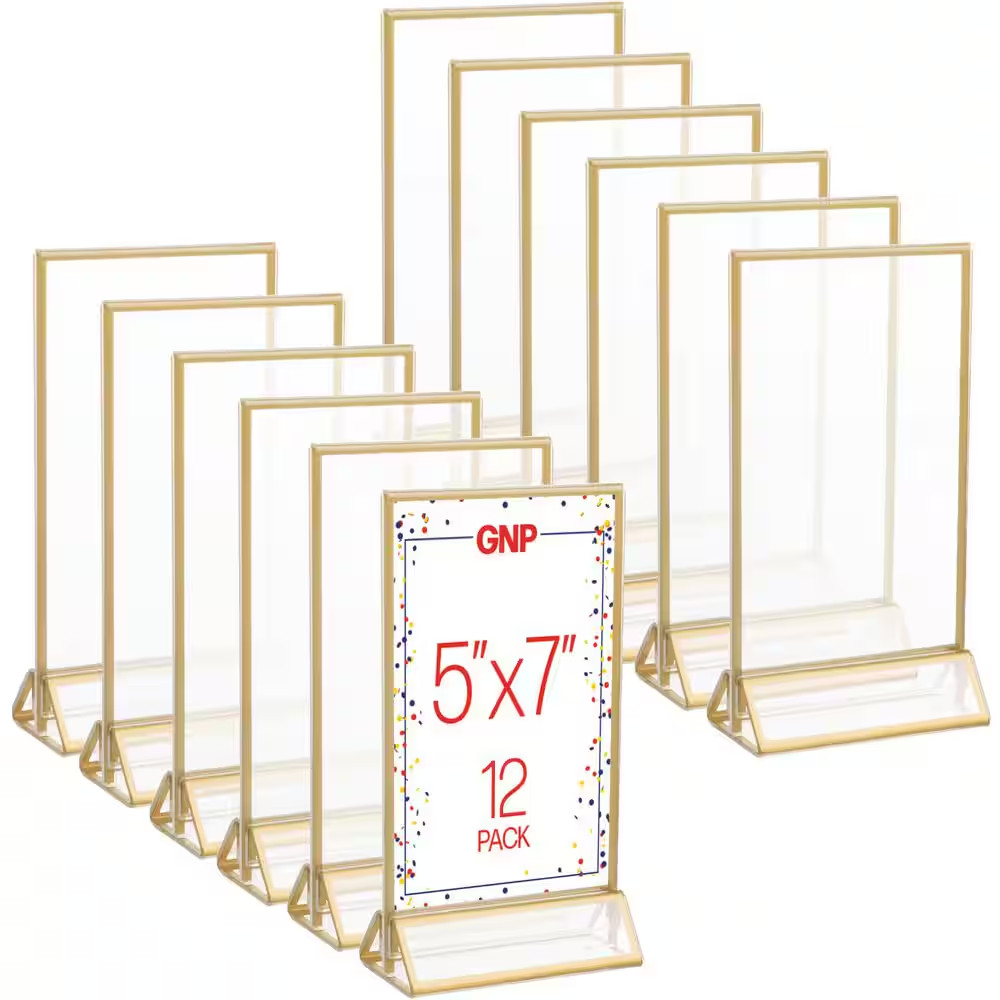 5X7 Picture Frames 12-Pack - Floating Frame Set for Table Numbers, Wedding Signs gallery