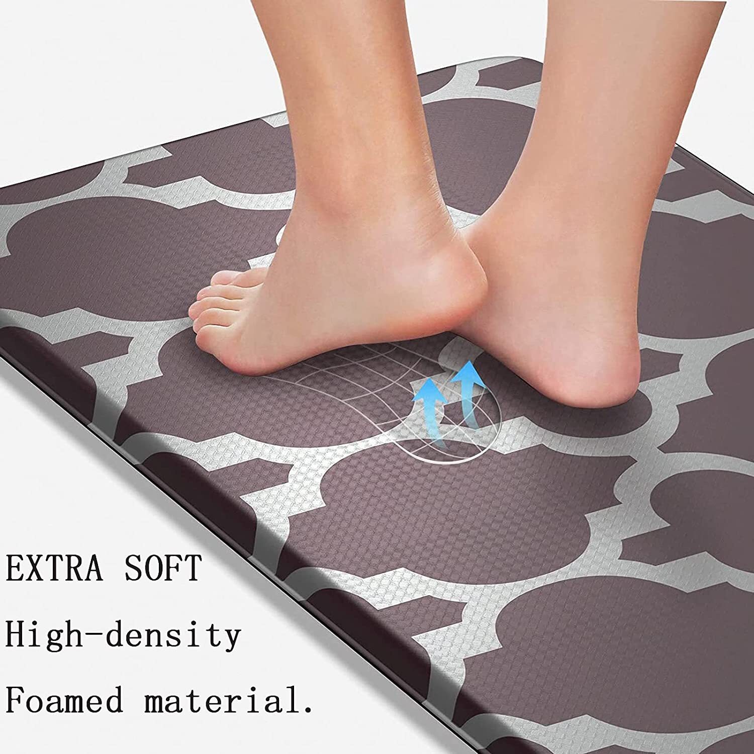 Brown Kitchen Floor Mat Cushioned Anti Fatigue Non Slip Waterproof Easy to Clean gallery
