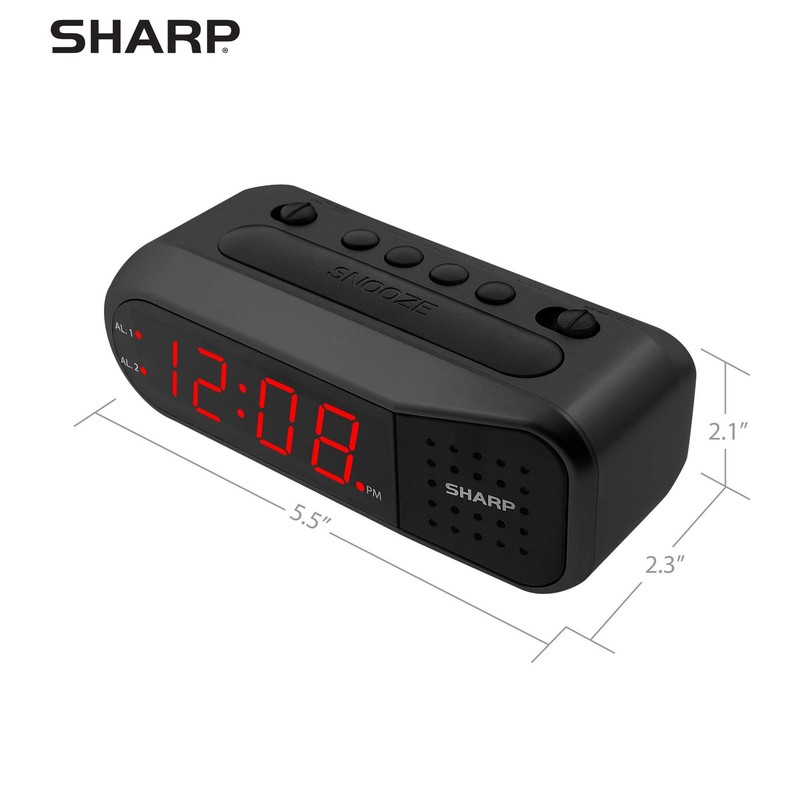 Sharp Easy-Set Digital Alarm Clock for Bedroom – Large Red LED Display, Ascen... gallery