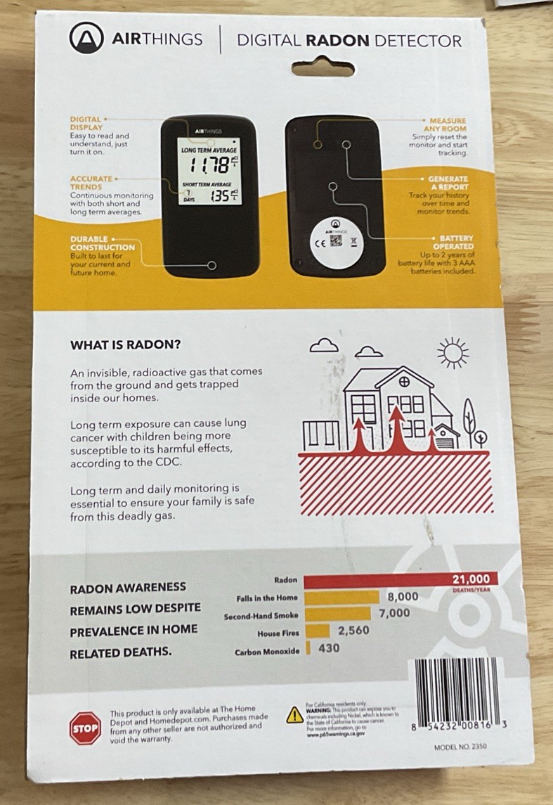 New Airthing Digital Radon Detector Continuous Radon Monitoring for Your Home gallery
