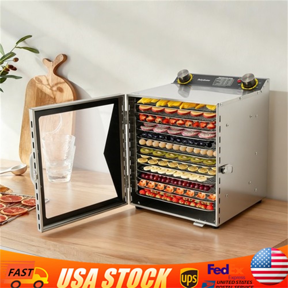 12-Trays Food Dehydrator Machine Stainless Steel Electric Food Fruit Dryer 800W gallery