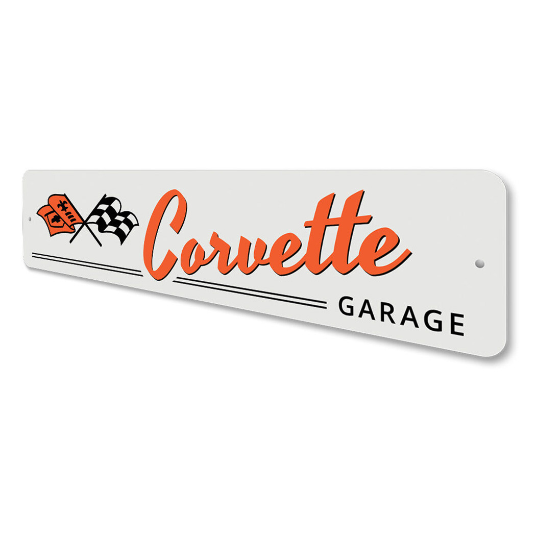 Corvette Garage Sign Personalized Chevy Man Cave Aluminum Custom Decor Sign gallery