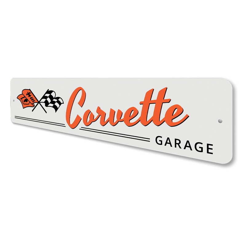 Corvette Garage Sign Personalized Chevy Man Cave Aluminum Custom Decor Sign gallery
